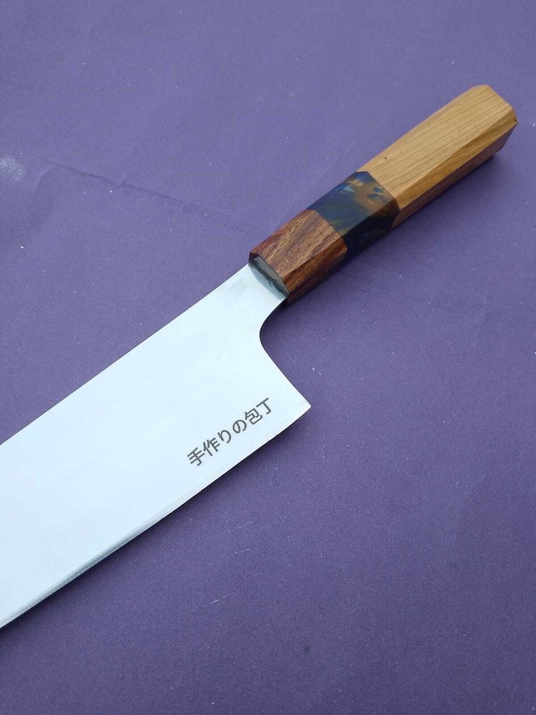 Μαχαίρι κουζίνας -  Μαχαίρι Kiritsuke Επιμηκυμένο από τον Θρυλικό K Romain. - Shirogami λευκό ατσάλι φυσικό ξύλο. - Ιαπωνία - Συνεργασία Γάλλων καλλιτεχνών #2.1