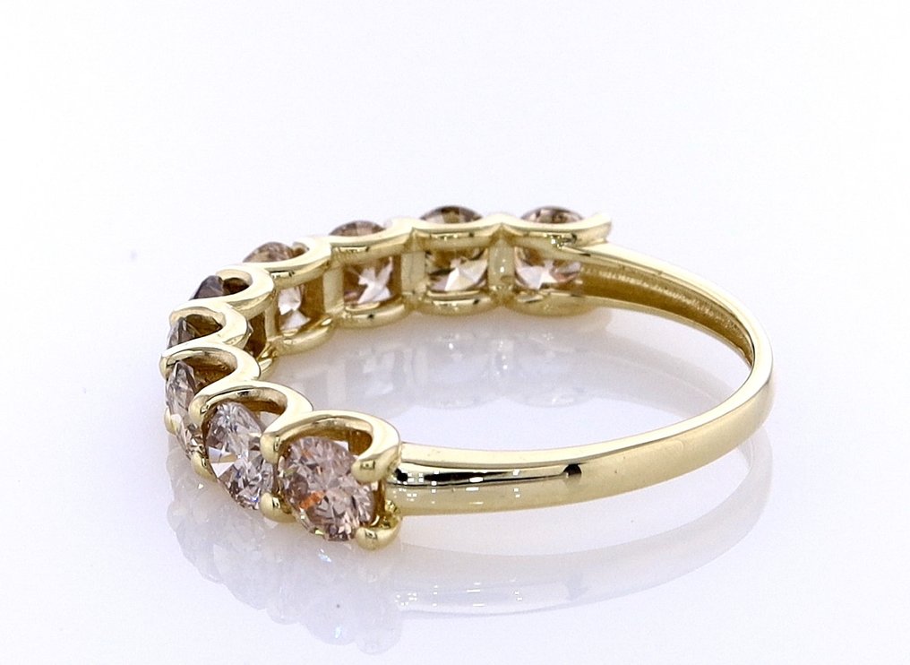 没有保留价 - 戒指 - 14K包金 黄金 -  1.79ct. tw. 钻石 (天然色彩的) #4.3