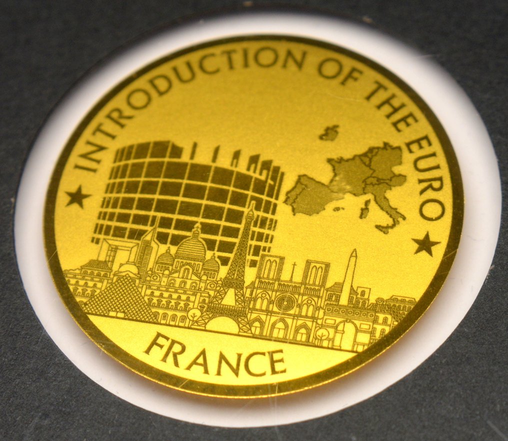 Congo. 100 Francs 2022 - Introduction of the Euro - France - 1/200oz (.999) (Zonder Minimumprijs) #1.0