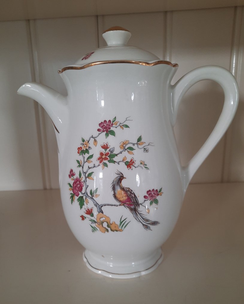 Digoin-Sarreguemines - Coffee service (12) - Porcelain - Bird of Paradise #1.0