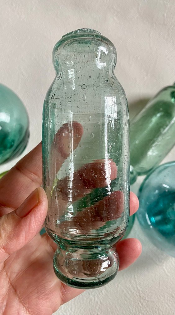 Ναυτικά αντικείμενα  (7) - Χειροποίητο γυαλί- Σπάνιο σετ με 2 κύλινδρους. #4.3