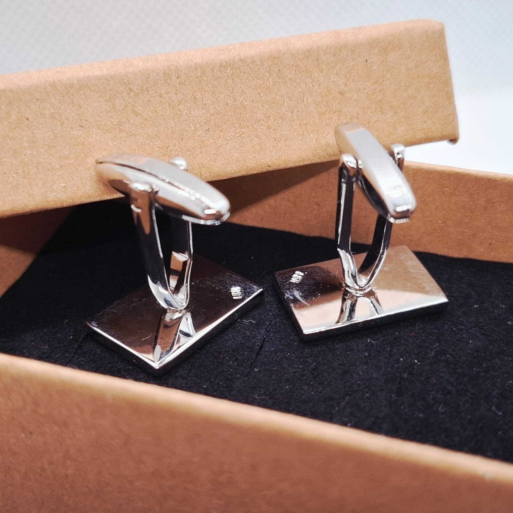 Oro bianco laminato (18k). - Gemelli - Rolls Royce. #2.1