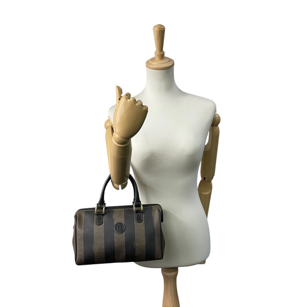 Fendi - Pequin Stripe Mini Boston 2way Handbag / Shoulder Bag - Handbag #3.2