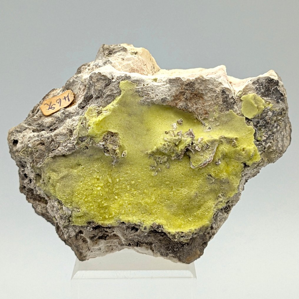 Rare YELLOW ZOLFO PISANO, Intense color, Pisa Crystals on matrix - Height: 96 mm - Width: 78 mm- 245 g #1.0