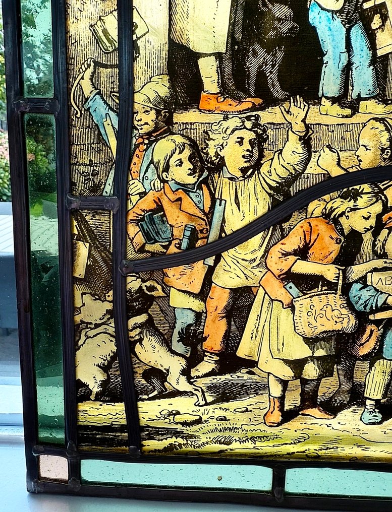 Glassmaleri - Munich School – Painted stained glass panel, Grisaille & polychrome enamels – Germany - det tjuende århundre #4.3