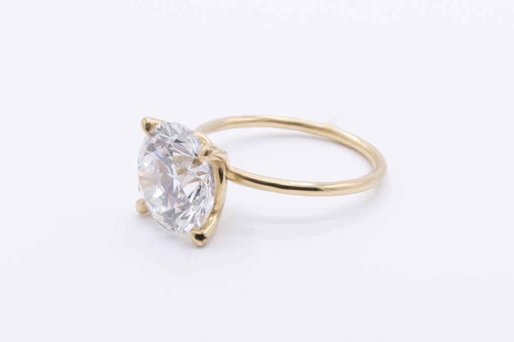 No Reserve Price - Ring - 18 kt. Yellow gold - 5.01ct. tw. Diamond (Lab-grown) #1.0