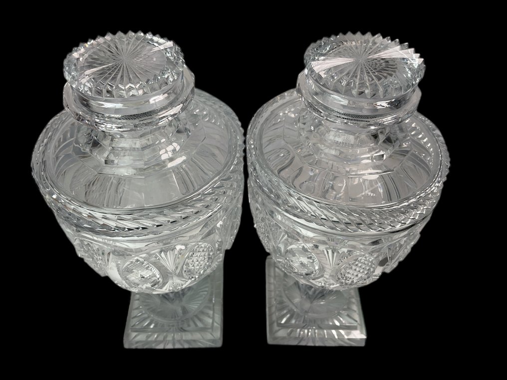 Georgian style - Vaso da zenzero - Cristallo - Coppia di vasi di zenzero con coperchio #4.3