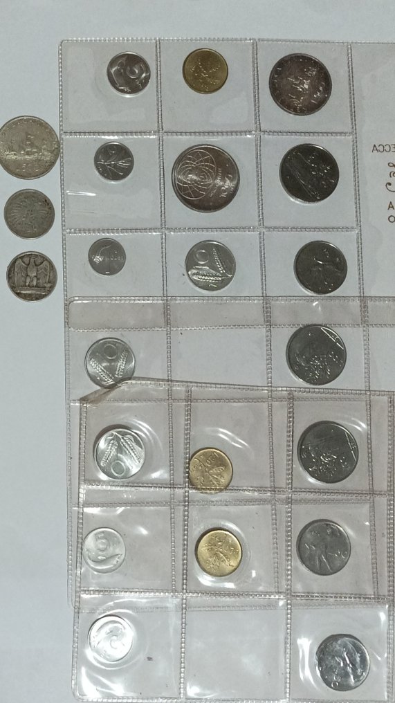 Olaszország. Lotto 22 monete 1907-1971 (inclusi 5 argenti) (Nincs minimálár) #1.0
