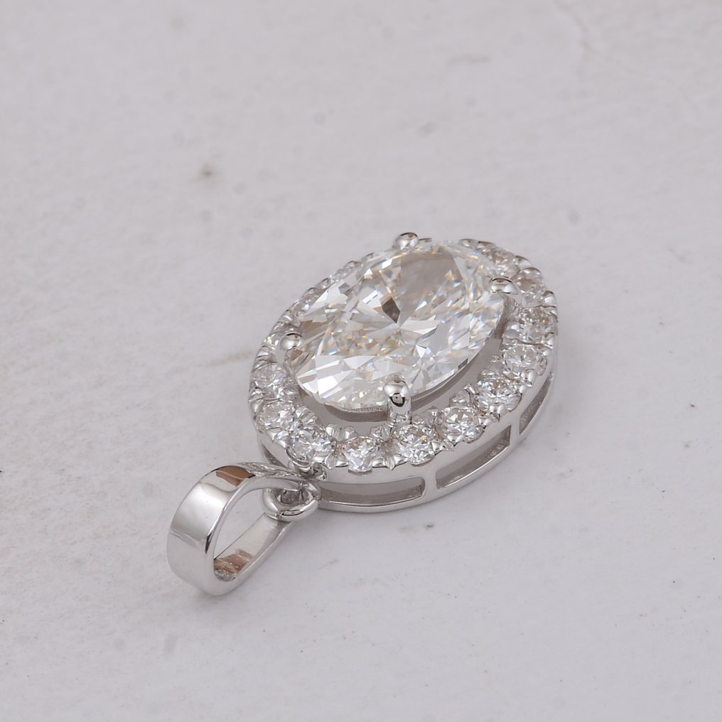 Sans Prix de Réserve - Pendentif - 14 carats Or blanc - 2.14ct. tw. Diamant (Cultivé en laboratoire) - Diamant #1.0