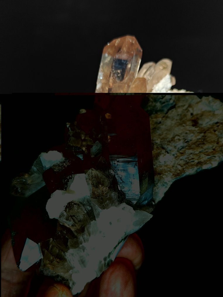 Smoky Quartz & Adularia a Miage gleccserről, Olaszország - Magasság: 8 cm - Szélesség: 6 cm- 360 g #2.1