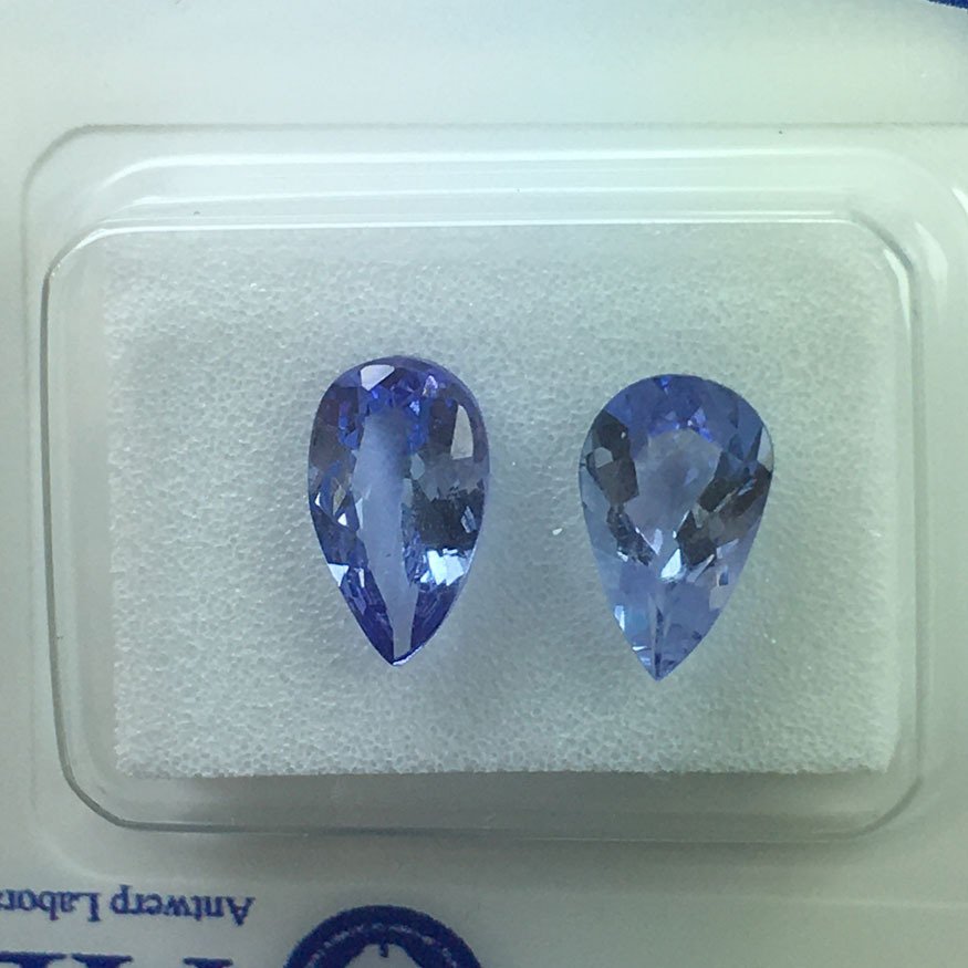 Senza prezzo di riserva - 2 pcs Viola Tanzanite - 1.58 ct - Antwerp Laboratory for Gemstone Testing (ALGT) - Tanzanite naturale #4.3