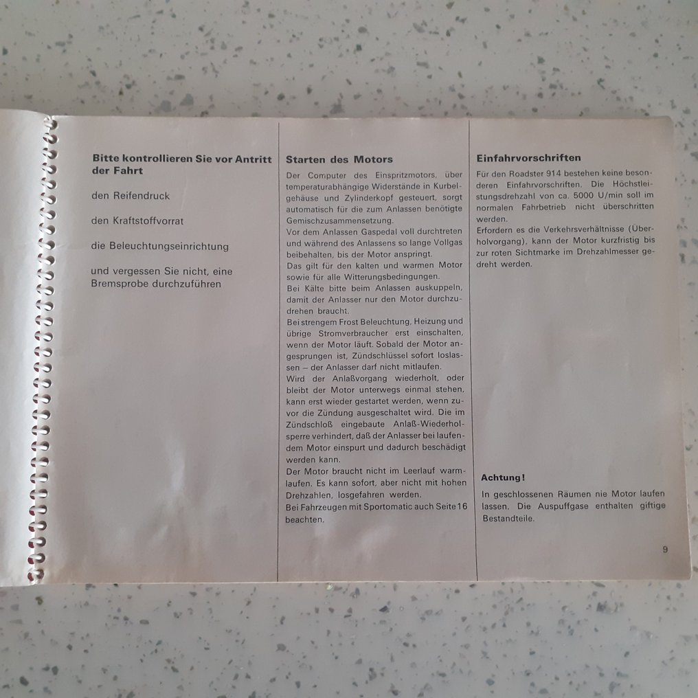 Uso e manutenzione Porsche 914 - Brochure - 1971 #4.3