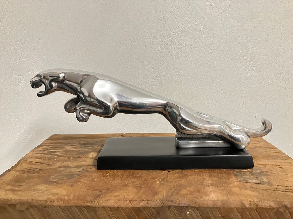 Sculpture, Jaguar logo mascot - 12 cm - Aluminium #1.0