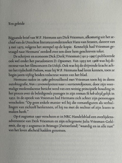 Willem Frederik Hermans - W.F. Hermans aan Dick Vriesman - 2012 #1.0