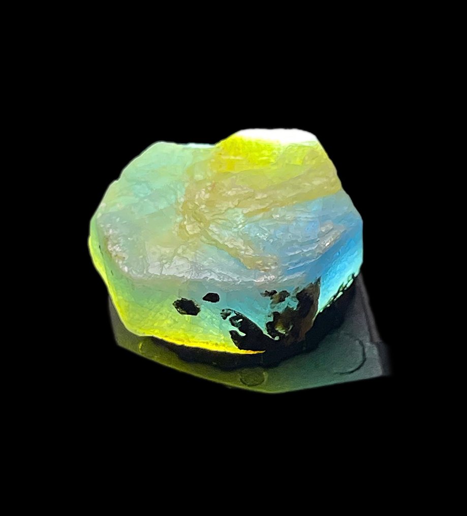 Sapphire Piesă minunată! Safir multicolor extrem de rar. 61 Ct. hexagonal, 100% special. - Înălțime: 26 mm - Lățime: 19 mm- 12.2 g #1.0