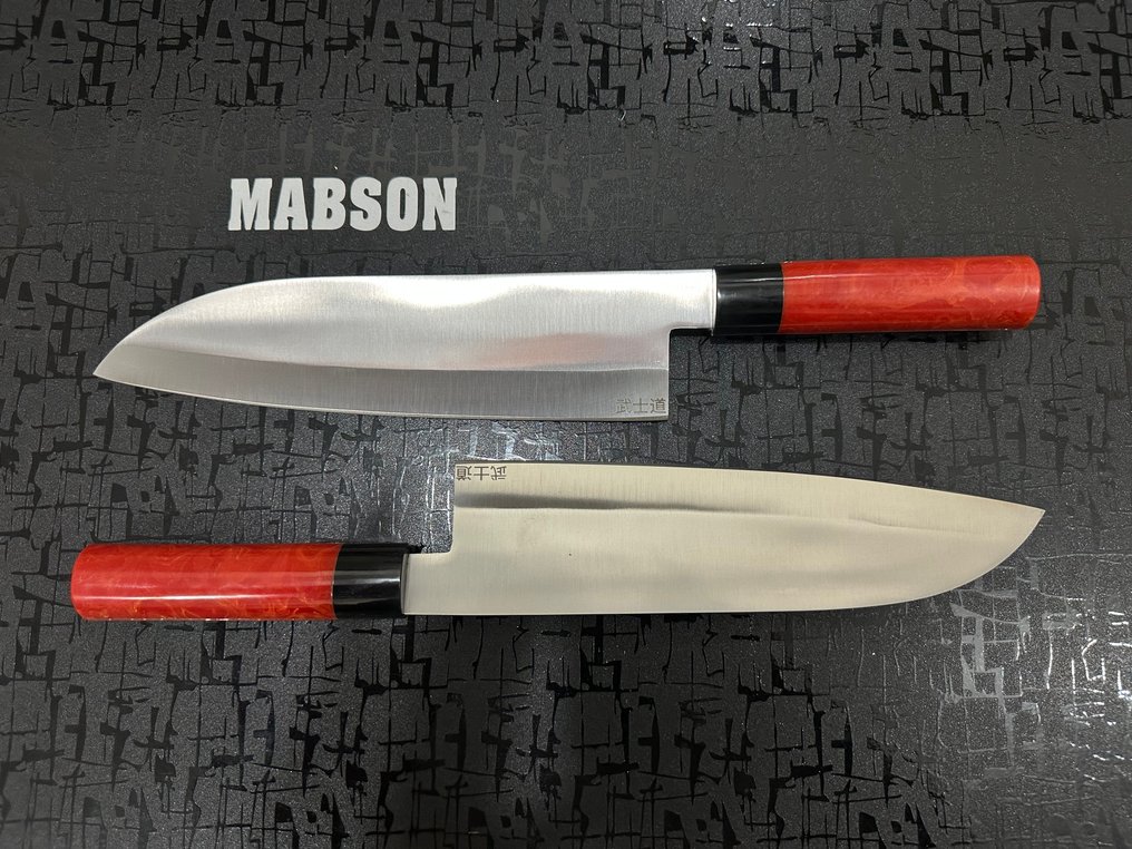 Deba - Μαχαίρι κουζίνας - Chef's knife - Χειροποίητα Ιαπωνικά Μάχαιρα Σεφ από Χάλυβα D2 με Χτυπήματα - Εργονομική Ανάμεικτη Πολύχρωμη Ρητίνη Χειρολαβή - Ιαπωνία #1.0