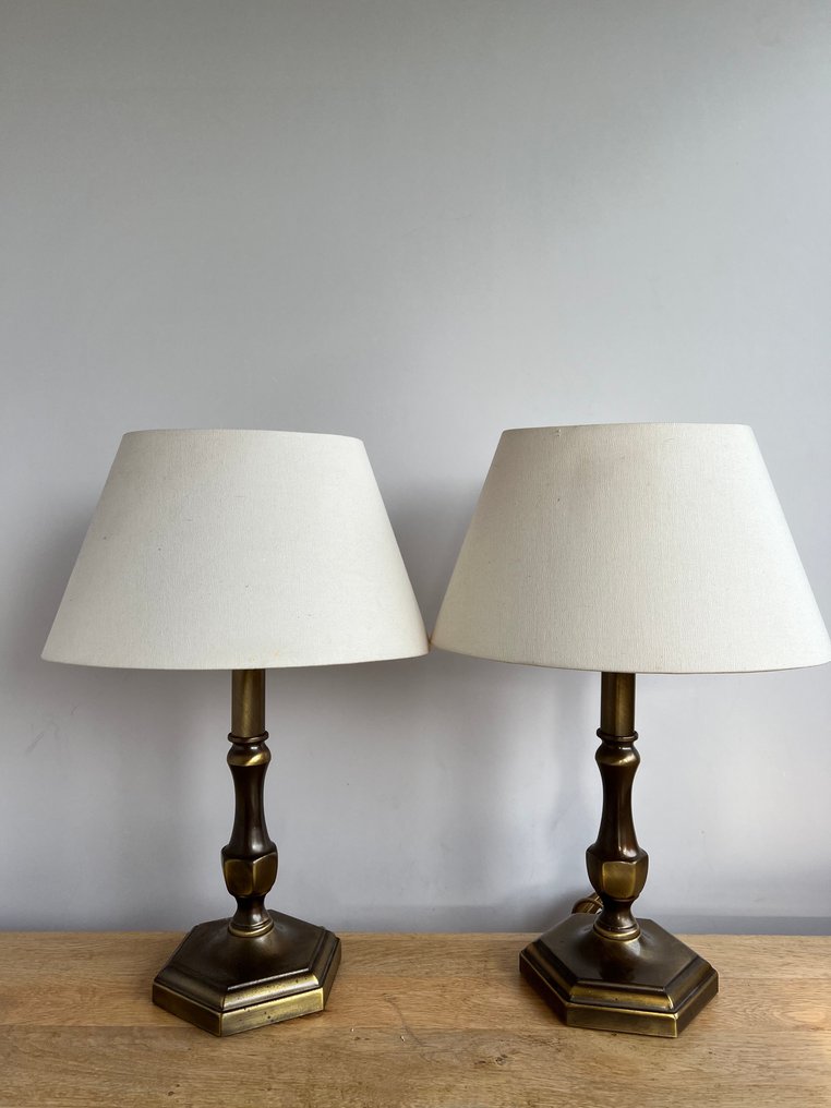 Table lamp (2) - XL bronze-colored candelabrum table lamps - Metal - Classic table lamp #3.2