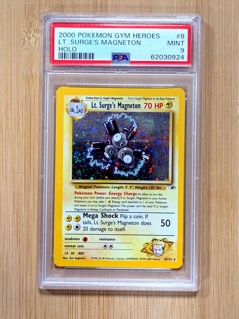 Pokémon - 1 Graded card - Magneton #8 - 2000 - NO RESERVE - Vintage - Surge's Holo, Foil - PSA 9 - WOTC - Gym Challenge #1.0