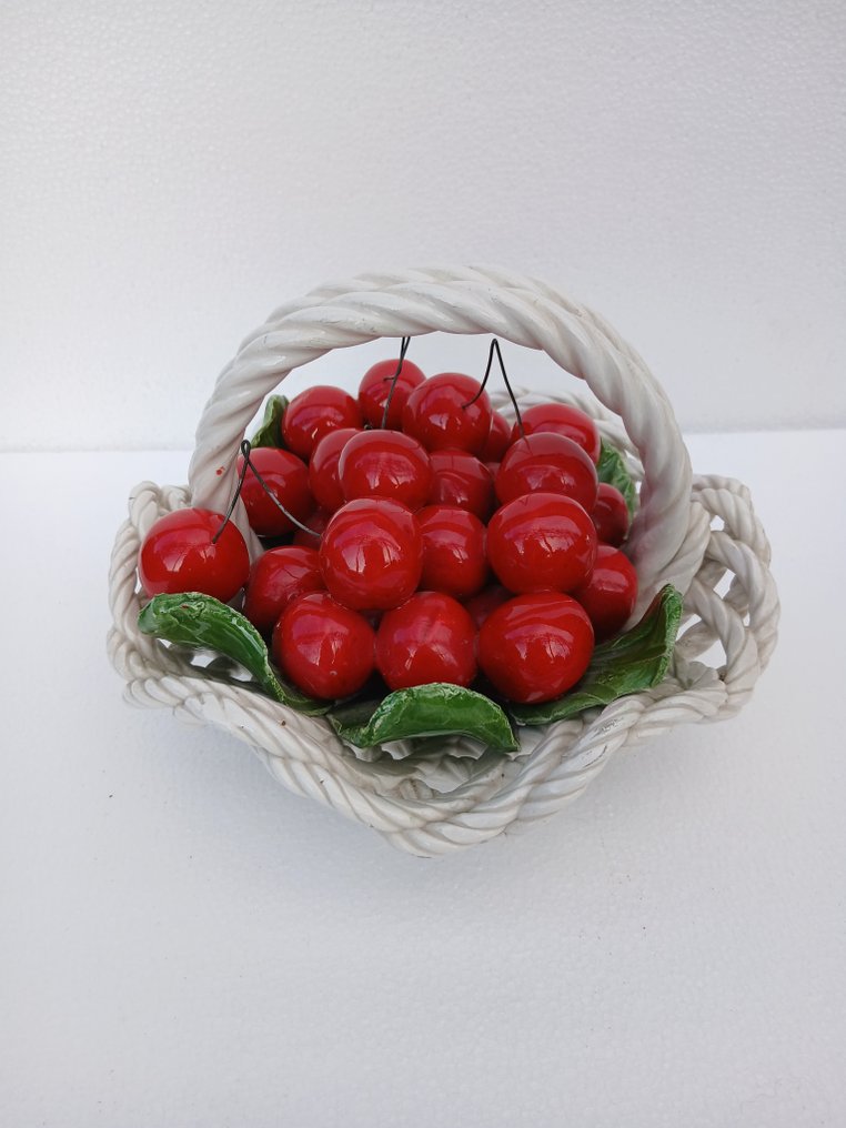 Lazarin - 餐桌中央装饰  - 陶瓷 - 陶瓷篮子配樱桃 #3.2