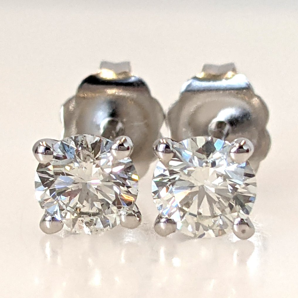 没有保留价 - 耳环 - 14K包金 白金 -  0.82ct. tw. 钻石 (天然) - GWLab #3.2