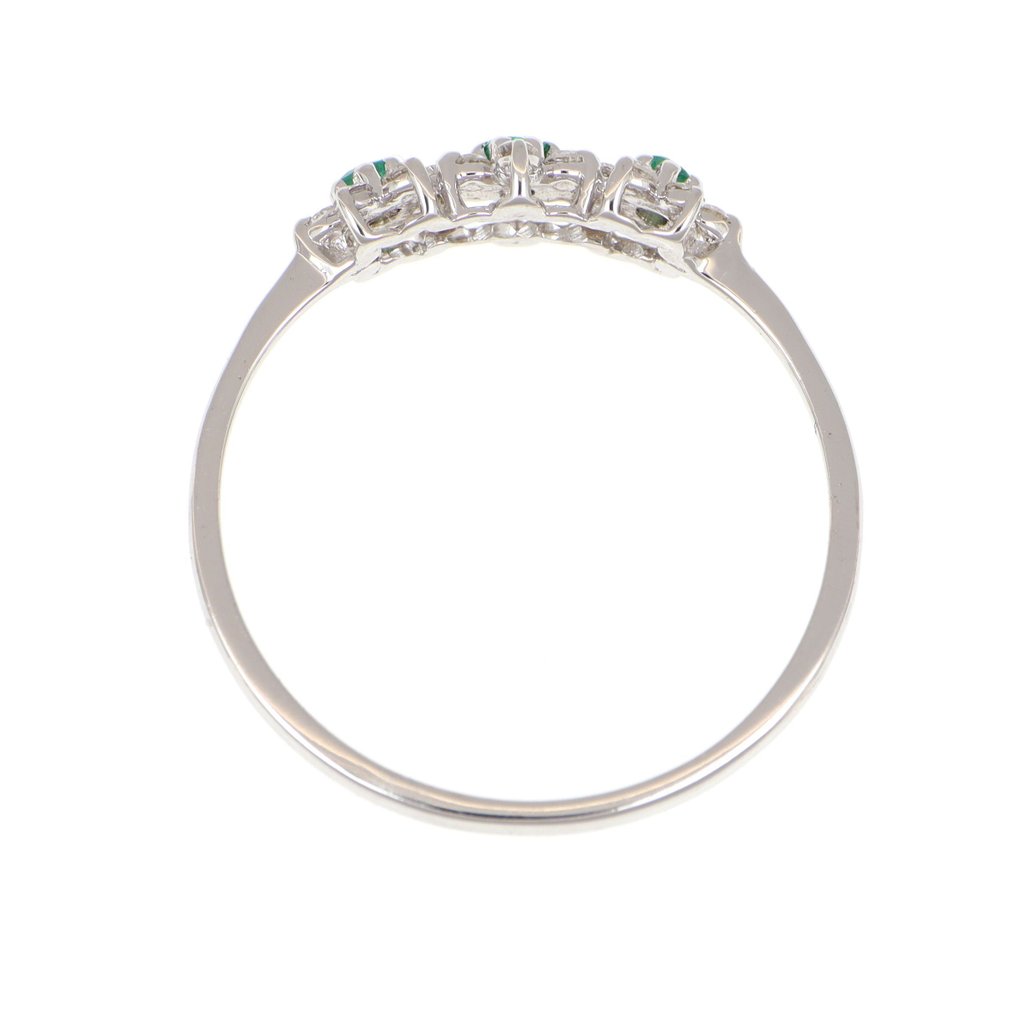 Ingen reservasjonspris - Ring - 18 karat Hvitt gull Smaragd - Diamant #4.3