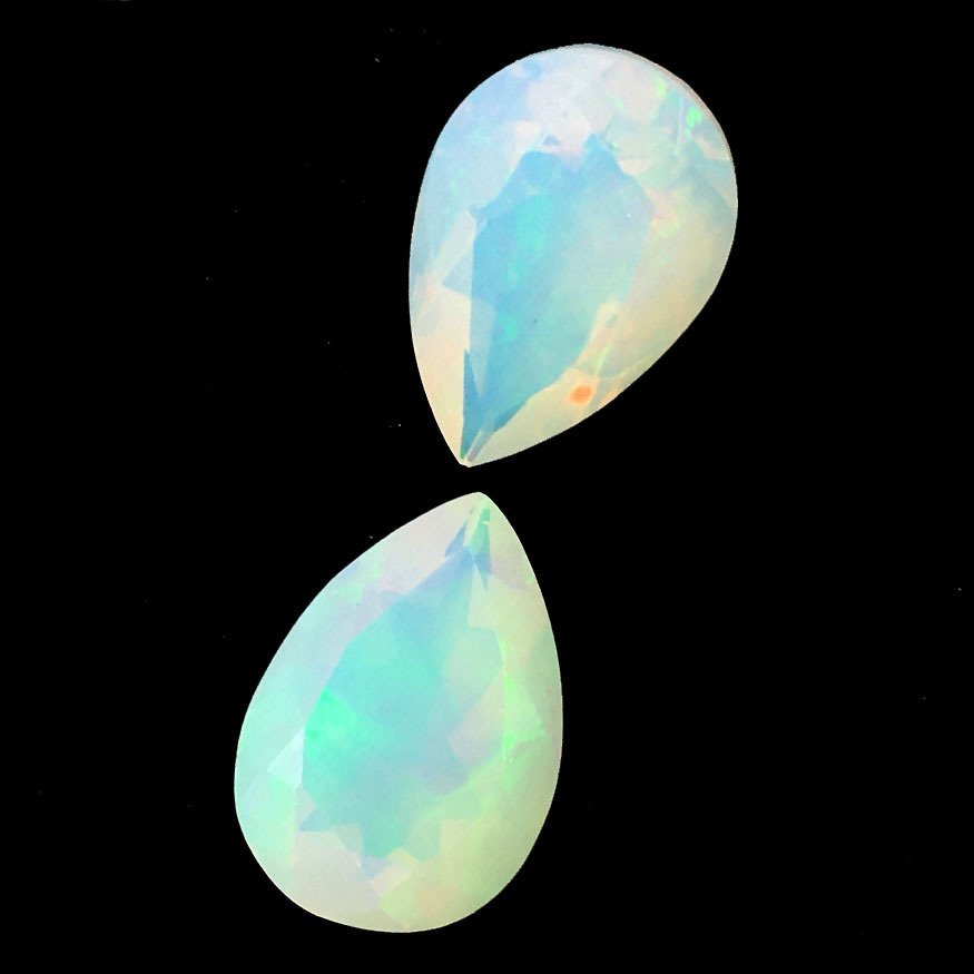 χωρίς τιμή ασφαλείας - 2 pcs Λευκό Οπάλιο - 4.65 ct - Antwerp Laboratory for Gemstone Testing (ALGT) - Φυσική όπαλ #1.0