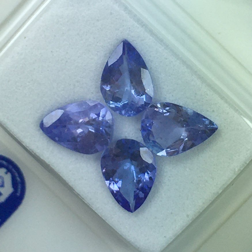 没有保留价 - 4 pcs 紫罗兰色 坦桑石 - 2.18 ct - 安特卫普宝石检测实验室(ALGT) - 天然坦桑石 #1.0