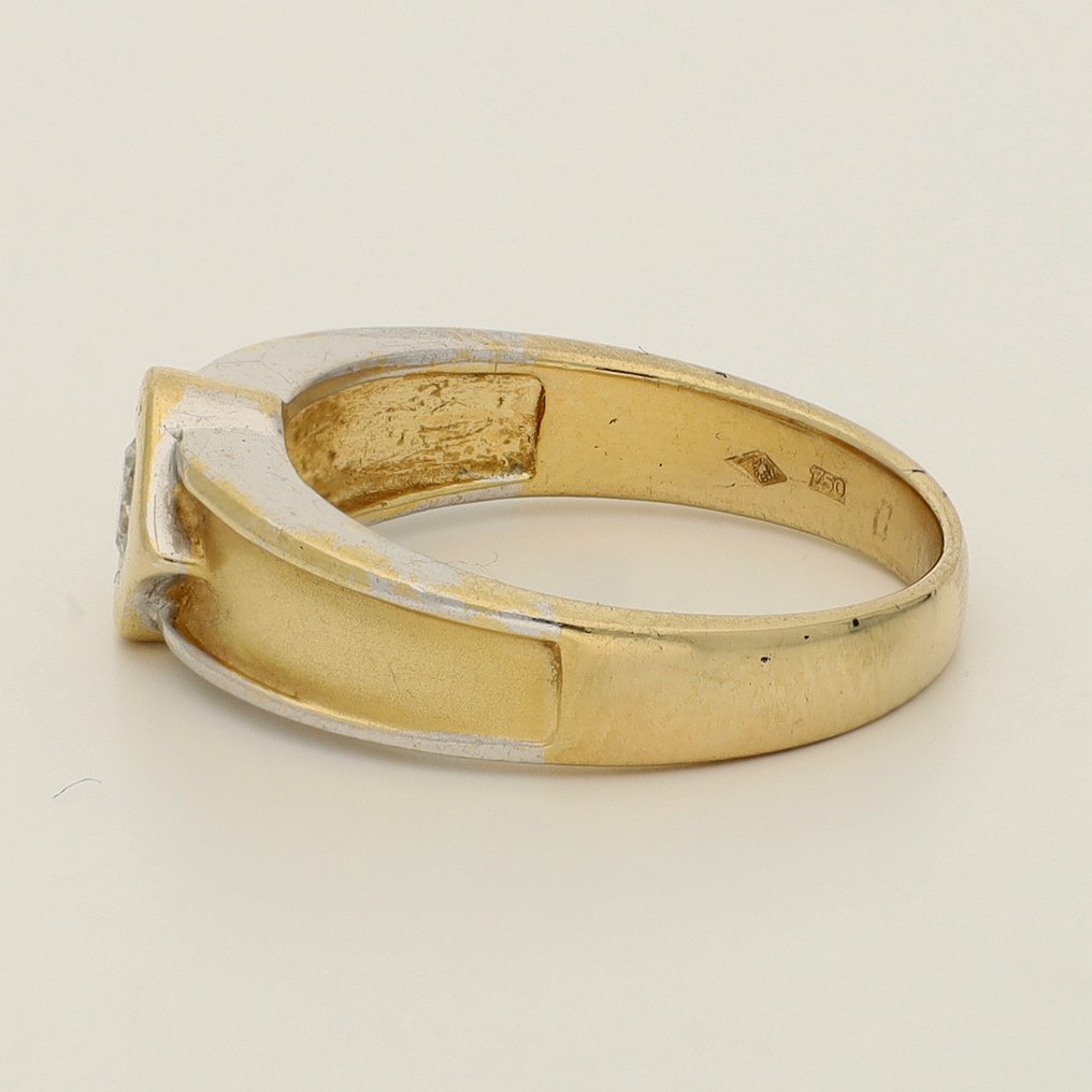 Ring - 18 karaat Geel goud, Witgoud - 0.24ct. tw. Diamant (Natuurlijk) #2.1