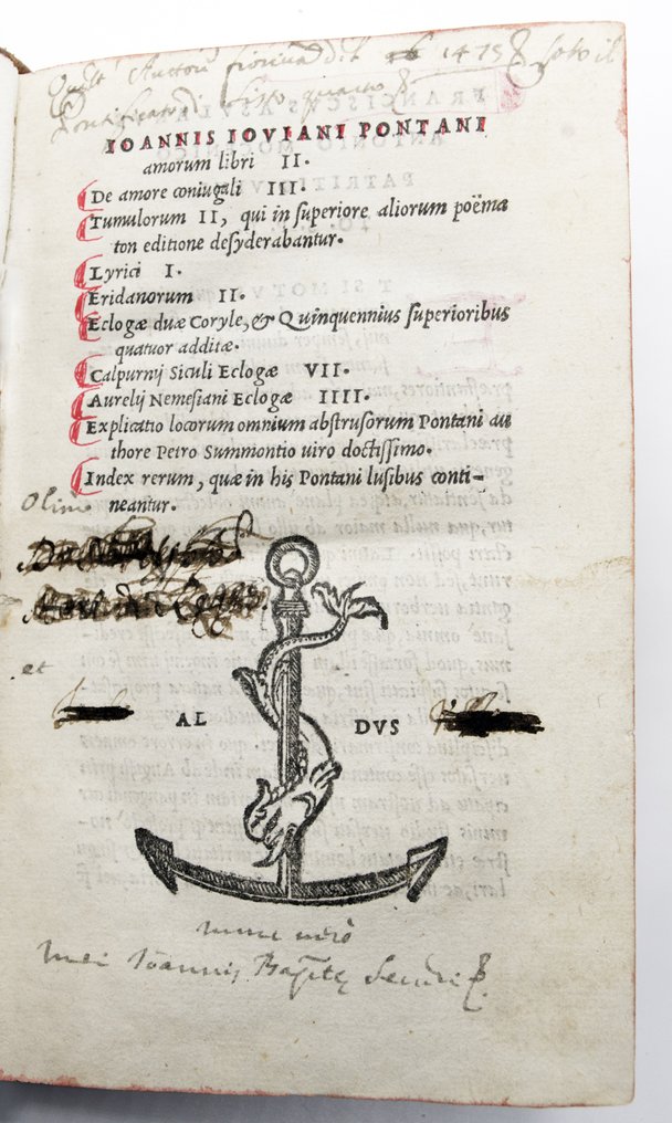 Manuzio / Pontano - [Post Incunable] De Amori Coniugali - 1518 #1.0