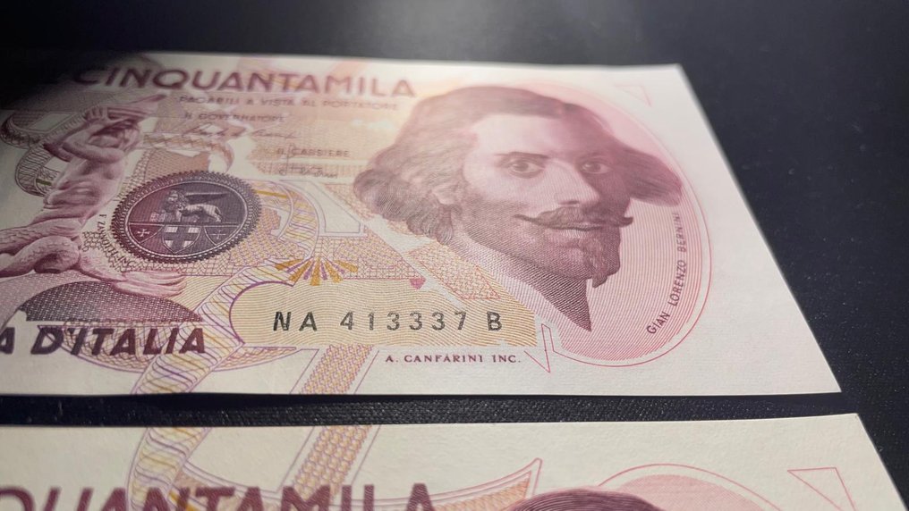 Włochy. - 4 x 50.000 Lire 1984-1992 Lettere A - B -C -D - Gigante BI 80A, BI 80B, BI 80C, BI 80D  (Bez ceny minimalnej
) #4.3