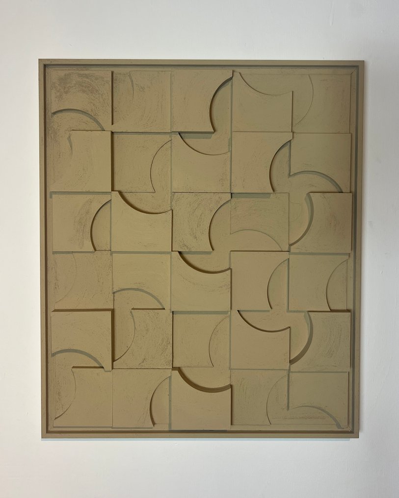 Mo Cornelisse - YoungC - Geometric Abstract Relief – Minimalistic Wall Art - Beige #4.3