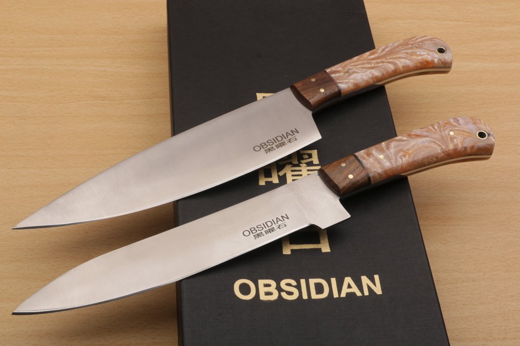 Obsidian - Μαχαίρι κουζίνας - Kitchen knife set -  Παρουσίαση της σειράς Obsidian Custom Made Range Chef Knives Traditional Craft - Εξειδικευμένο Χάλυβα - Ολλανδία #1.0