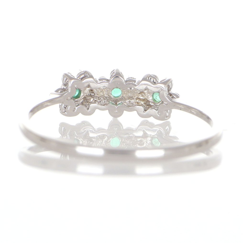 Ingen reservasjonspris - Ring - 18 karat Hvitt gull Smaragd - Diamant #3.2