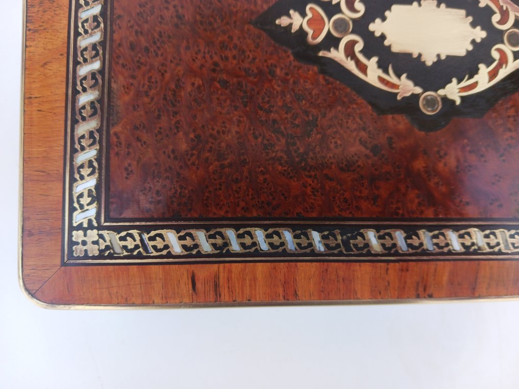 Grand coffret boite à bijoux en marqueterie Boulle Loupe d'orme thuya époque Napoléon III - Jewellery box - Gilt brass #4.3