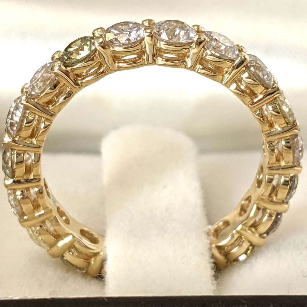 χωρίς τιμή ασφαλείας - Δαχτυλίδι - 14 καράτια Κίτρινο χρυσό -  3.18ct. tw. Διαμάντι (Φυσικού χρώματος) - ΙΓΙ #4.3