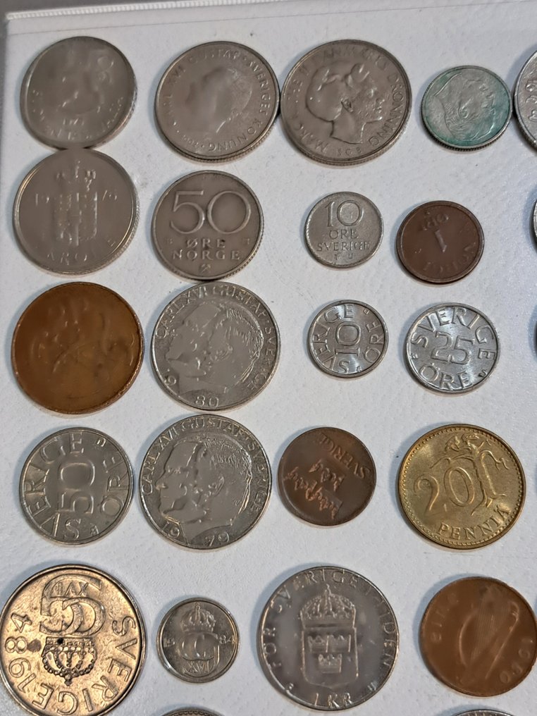 Nordic. Lot of 100 coins, incl. silver, various metals and denominations XX/XXI cent. (No Reserve Price) #2.1