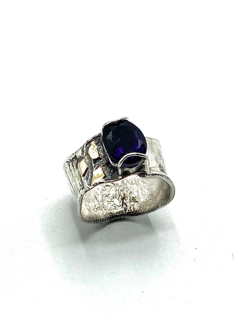 χωρίς τιμή ασφαλείας - Δαχτυλίδι - 18 καράτια Ασημί, Κίτρινο χρυσό Αμέθυστος #3.2