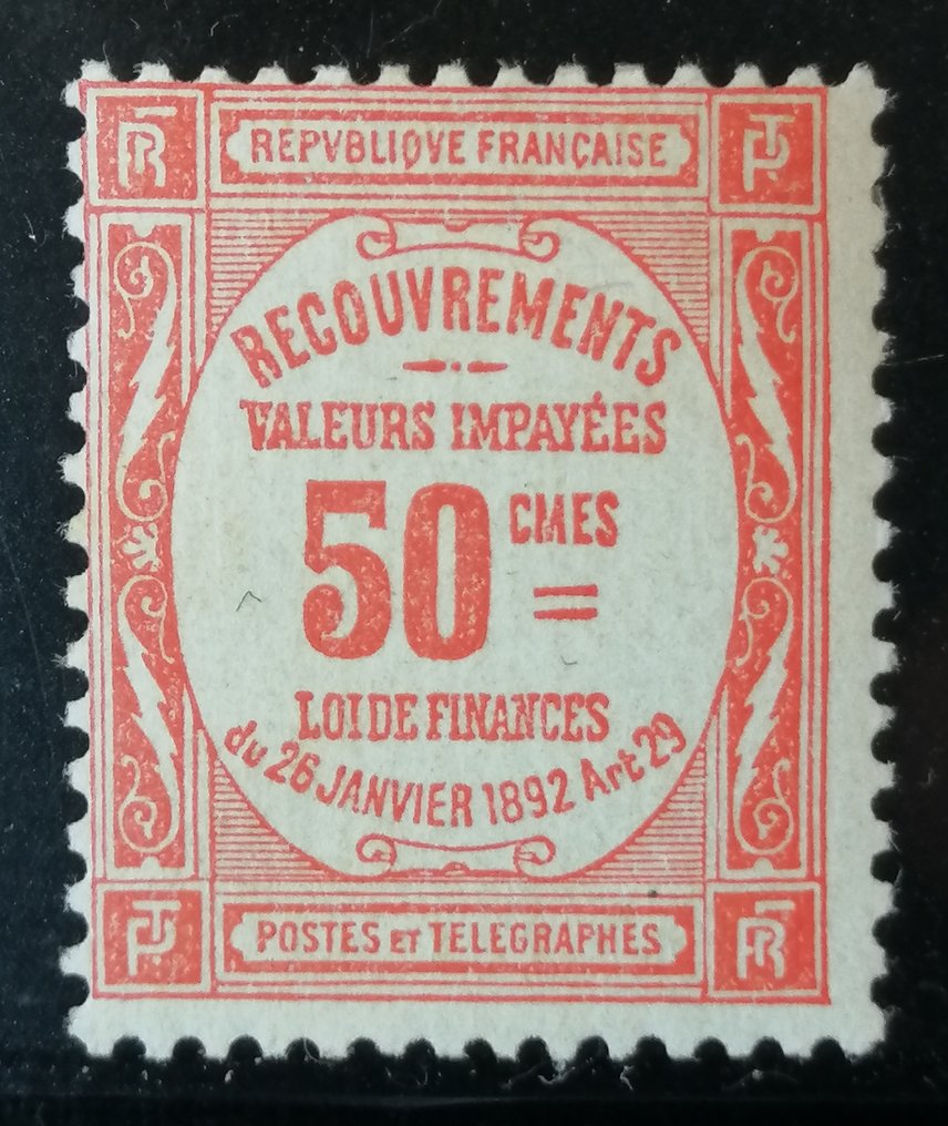 Francia 1909 - Tassa di 50 cm sui recuperi. - Yvert. N°47*. #1.0