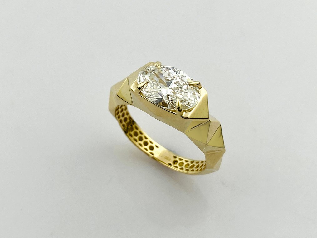 Gyűrű - 14 kt. Sárga arany - 2.02ct. tw. Gyémánt (Laboratóriumban előállított) #1.0