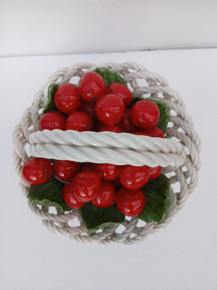 Lazarin - 餐桌中央装饰  - 陶瓷 - 陶瓷篮子配樱桃 #4.3
