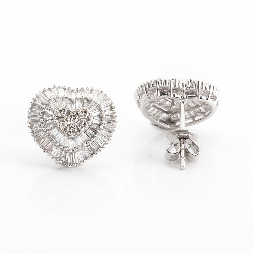 没有保留价 - 耳环 - 18K包金 白金 -  0.80ct. tw. 钻石 (天然)  - 钻石 #3.2