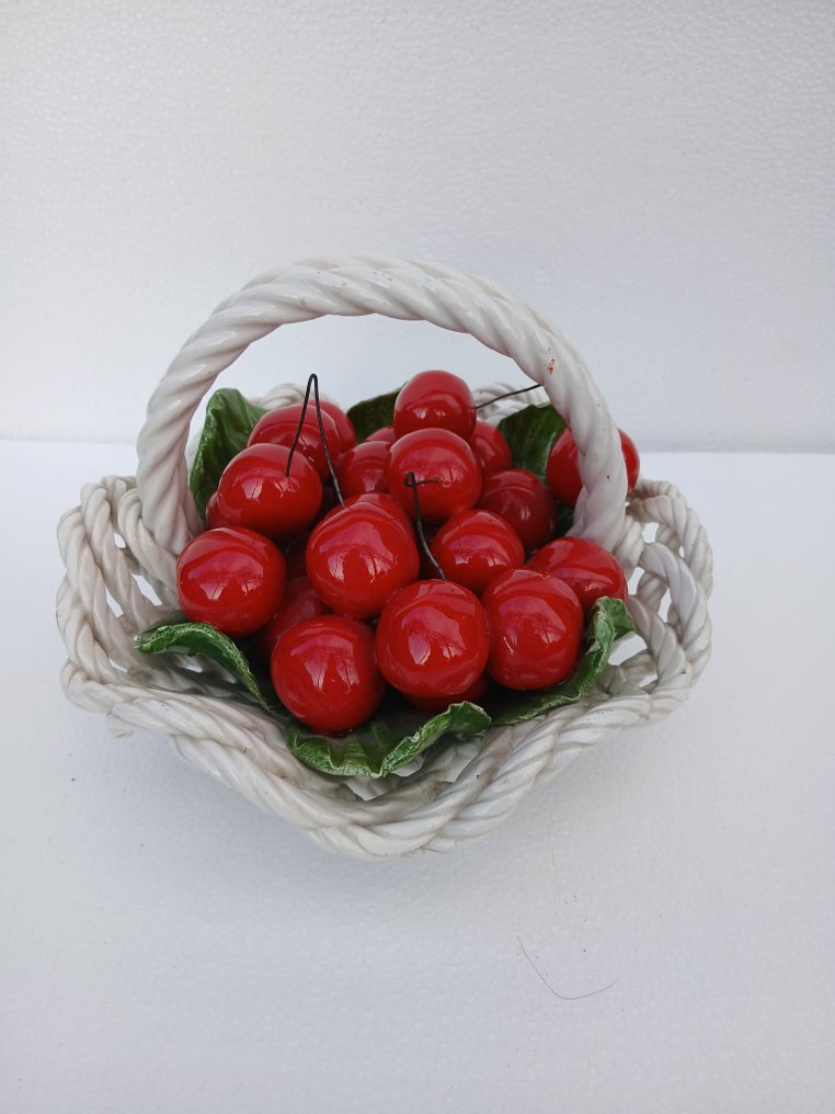Lazarin - 餐桌中央装饰  - 陶瓷 - 陶瓷篮子配樱桃 #1.0
