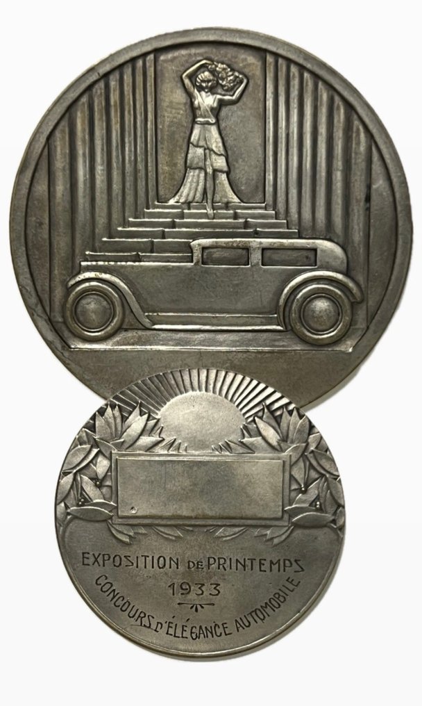 Frankrike. Medal France – 1933 Art Deco Automobile Medal – “Concours d’Élégance Automobile – Exposition de Printemps” #2.1