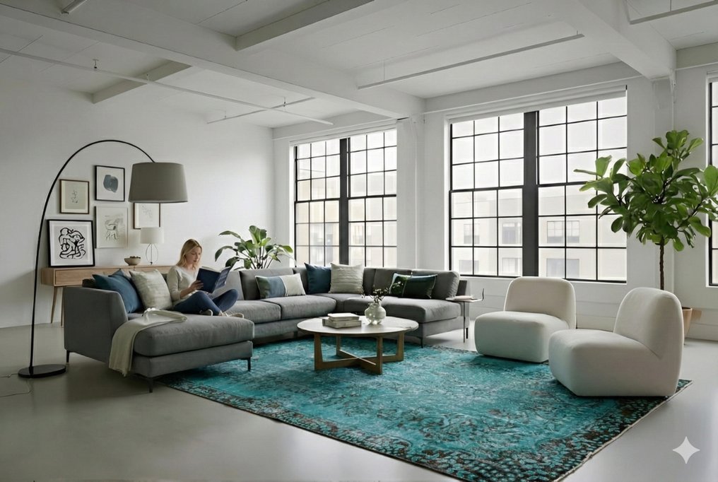 Turquoise vintage - Tapete - 275 cm - 170 cm - com certificado #3.2