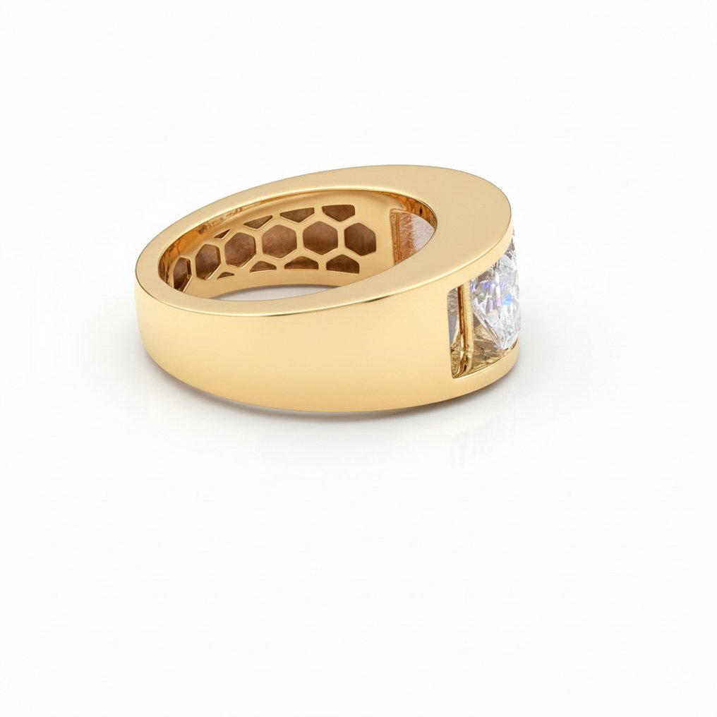 Gyűrű - 14 kt. Sárga arany - 3.01ct. tw. Gyémánt (Laboratóriumban előállított) #3.2