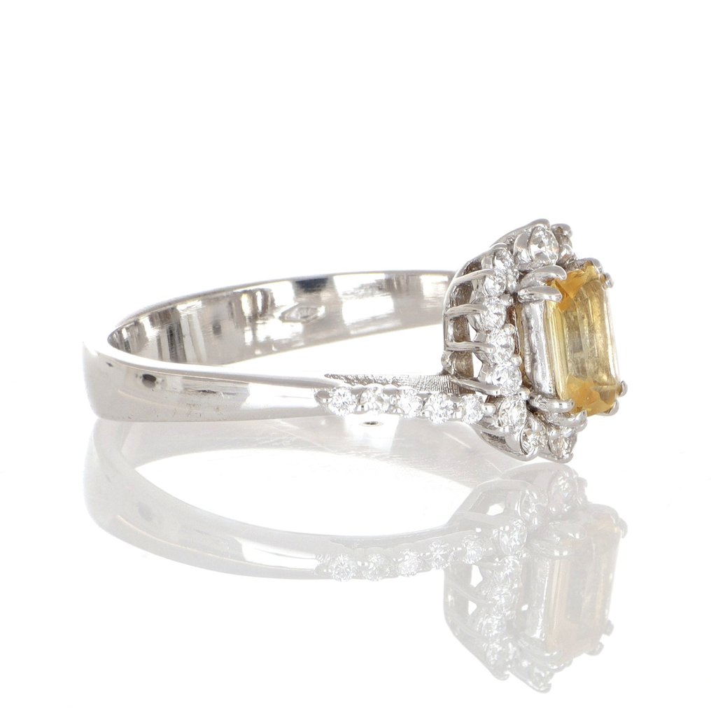 Zonder minimumprijs - Ring - 18 karaat Witgoud Topaas - Diamant #2.1