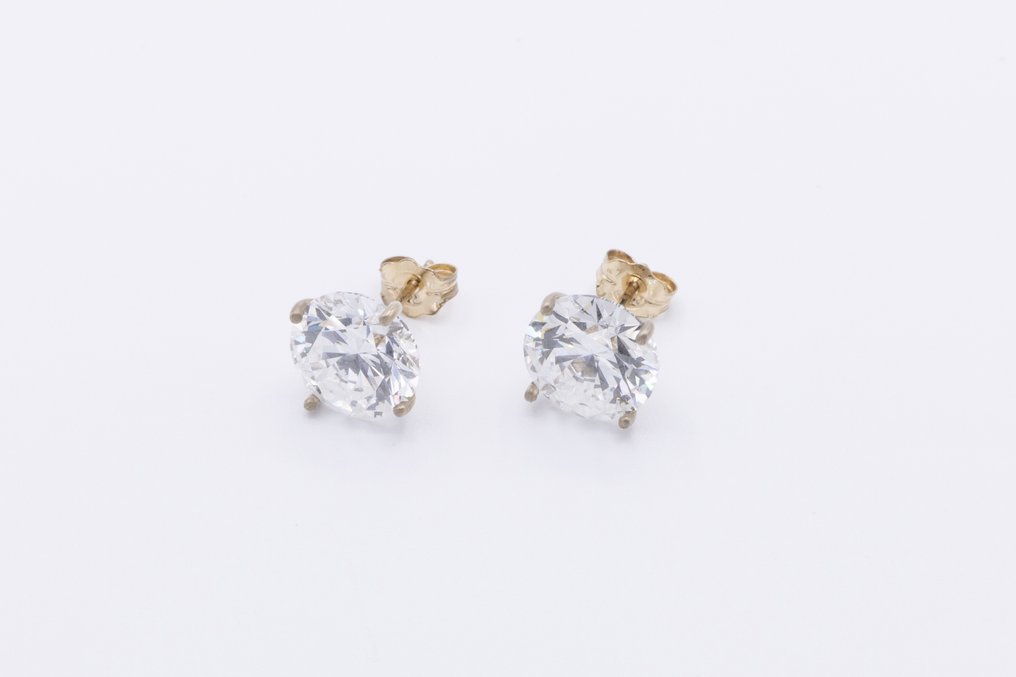 没有保留价 - 耳环 - 18K包金 黄金 - 3.11ct. tw. 钻石 (实验室培育) #1.0