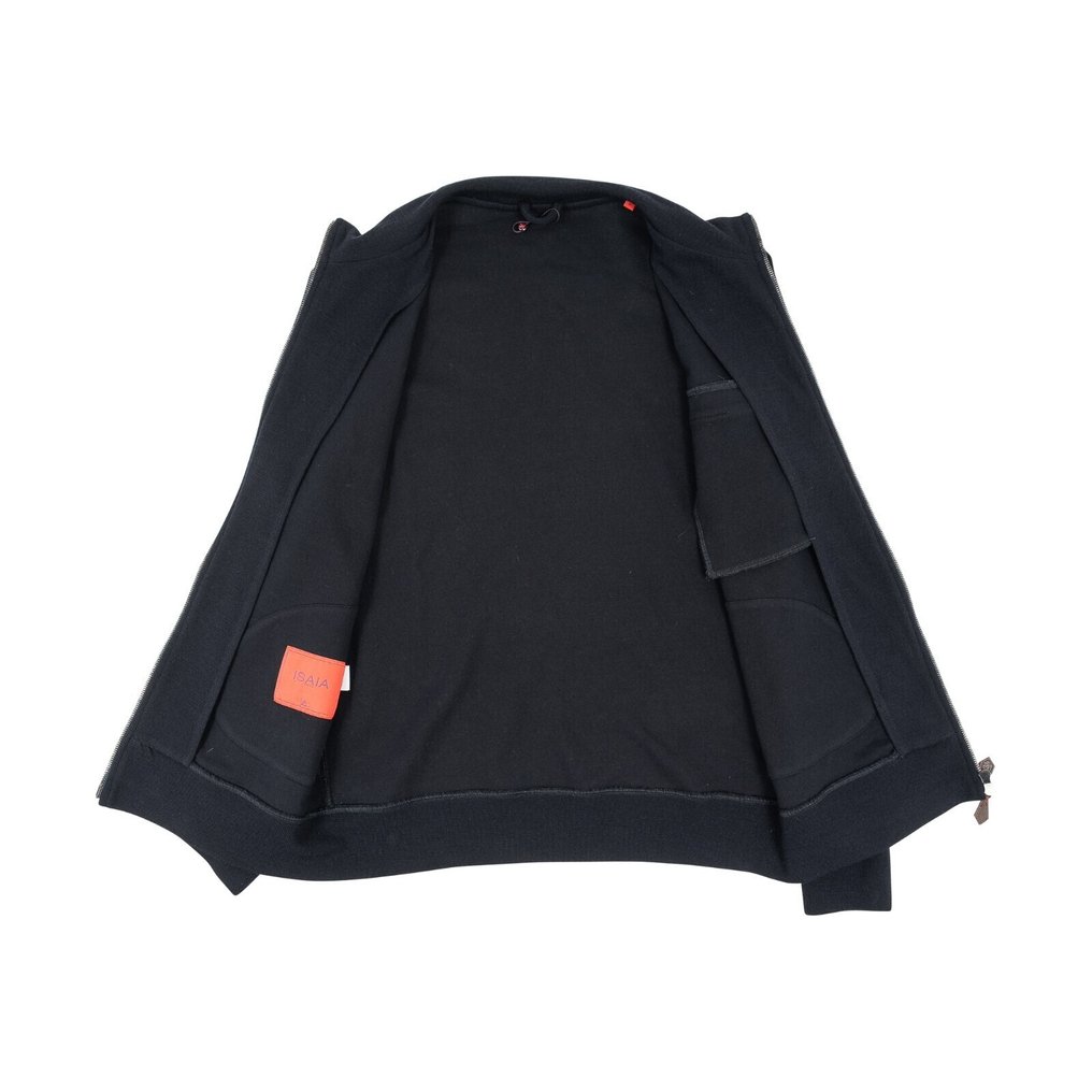ISAIA NAPOLI RRP 1600€ Blue Navy Full Zip Track Jacket Cardigan Wool Cotton - Size M - Jacket - New with tags #2.1