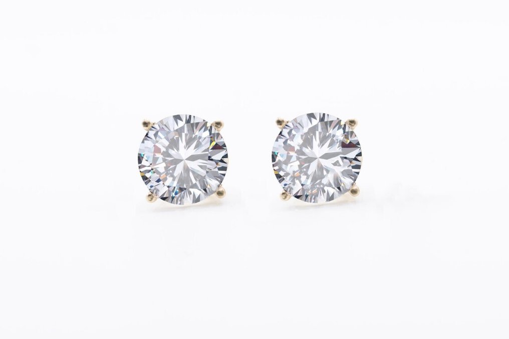 没有保留价 - 耳环 - 18K包金 黄金 - 3.02ct. tw. 钻石 (实验室培育) #1.0