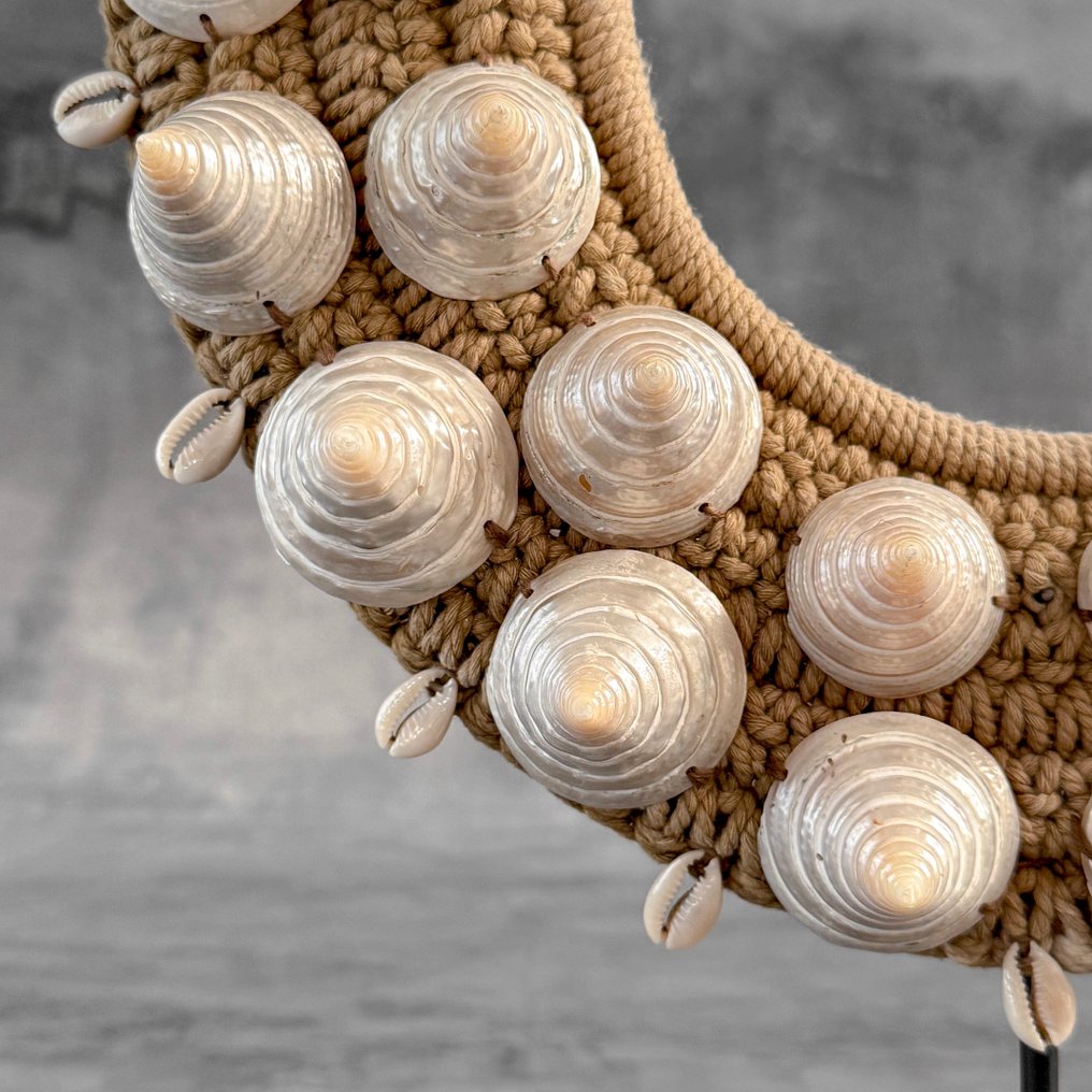 Ornament decorativ - NO RESERVE PRICE - SN13 - Decorative shell necklace on a custom stand - Papua Noua Guinee #4.3